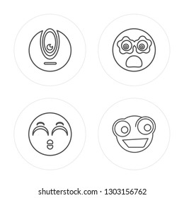 4 line Nerd, Nerd, Cyclops, Ti modern icons on round shapes, Nerd, Nerd, Cyclops, Ti vector illustration, trendy linear icon set.