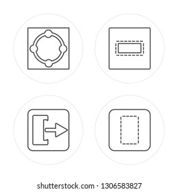 4 line Oval, Sent, Center alignment, Column modern icons on round shapes, Oval, Sent, Center alignment, Column vector illustration, trendy linear icon set.