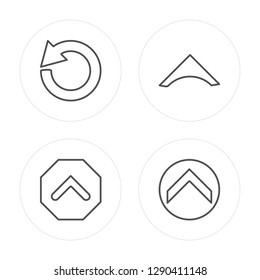 4 line Repeat, Up arrow, Up arrow modern icons on round shapes, Repeat, Up arrow, vector illustration, trendy linear icon set.