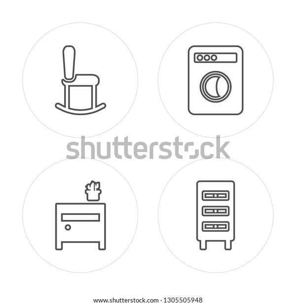 4 Line Rocking Chair Side Table Stock Vector Royalty Free 1305505948