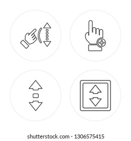 4 line Scroll,Clicker, Scroll modern icons on round shapes,Scroll, Clicker, Scroll vector illustration, trendy linear icon set.