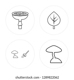 4 line Space capsule, Lander, Space capsule, Mushroom modern icons on round shapes, Space capsule, Lander, Space capsule, Mushroom vector illustration, trendy linear icon set.