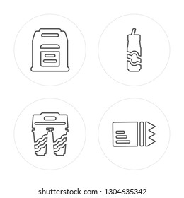 4 line Take away, Drink, Milkshake, Chocolate modern icons on round shapes, Take away, Drink, Milkshake, Chocolate vector illustration, trendy linear icon set.