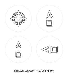 4 line Target,Move modern icons on round shapes, Target,Move vector illustration, trendy linear icon set.
