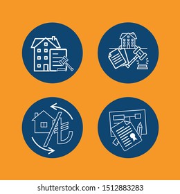 4 linear vector icon set : urban transformation - Vector