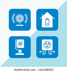 4 lines icons in vector set. architecture and city illustration for web and graphic design