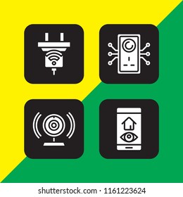 4 lines icons in vector set. architecture and city illustration for web and graphic design