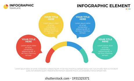 4 List diagram with circular design, presentation layout template, infographic element vector