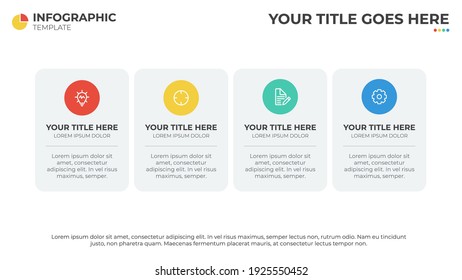 4 list diagram, infographic element template vector, can be used for website, banner, report, presentation, annual