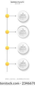 4 list of steps, layout diagram with number of sequence, circular infographic element template