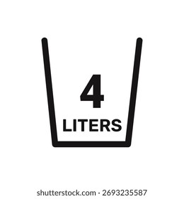 4 litros de Vector de iconos líquido de Vector de medida de fondo blanco