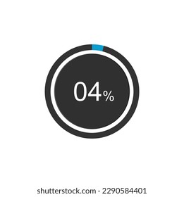 4% Loading. 4% circle diagrams Infographics vector, 4 Percentage ready to use for web design ux-ui.