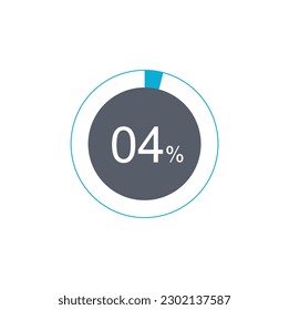 4% Loading. 4% circle diagrams Infographics vector, 4 Percentage ready to use for web design.