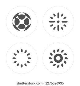 4 Loading, Loading modern icons on round shapes, vector illustration, eps10, trendy icon set.