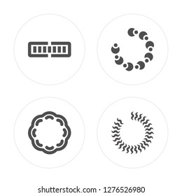 4 Loading, Loading modern icons on round shapes, vector illustration, eps10, trendy icon set.