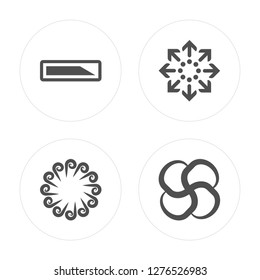 4 Loading, Loading modern icons on round shapes, vector illustration, eps10, trendy icon set.
