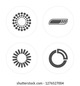 4 Loading, Loading modern icons on round shapes, vector illustration, eps10, trendy icon set.