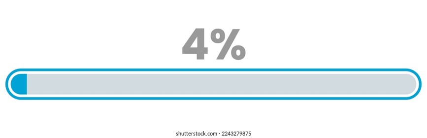 4% Loading. 4% progress bar Infographics vector, 4 Percentage ready to use for web design ux-ui