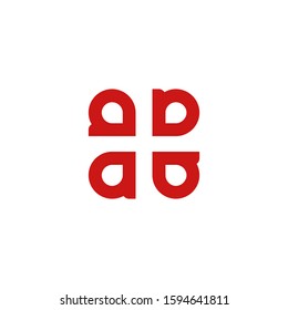4 A logo design with negative space of red cross - healthcare letter mark vector