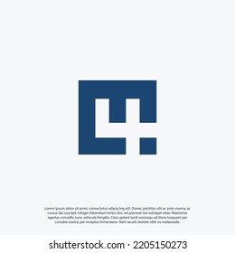 4 logo with gestalt or negative space in square shape
