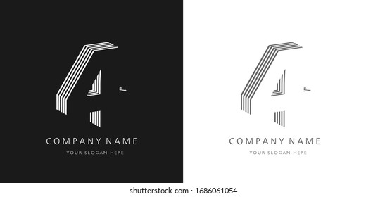 4 Logo Number Modern Design