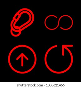 4 loop icons with carabiner and infinity in this set
