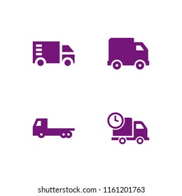 4 lorry icons in vector set. truck icon and truck illustration for web and graphic design