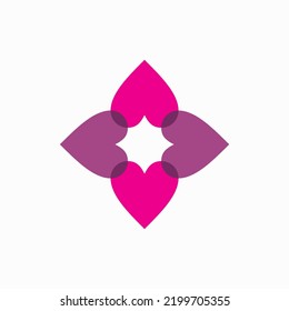 4 love ace pink purple icon logo vector image