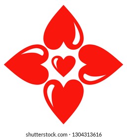 4 love heart symbol vector