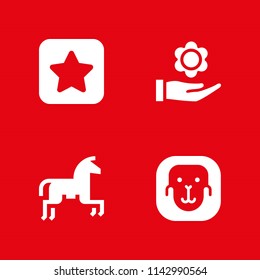 4 love icon set with ape, flower and favourite vector illustration for graphic design and web