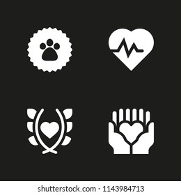 4 love icon set with solidarity, health and love vector illustration for graphic design and web