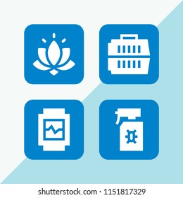 4 love icons in vector set. carrier, health and flower illustration for web and graphic design