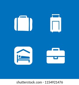 4 luggage icons in vector set. suitcase, briefcase and accomodation illustration for web and graphic design
