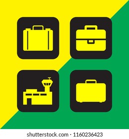 4 luggage icons in vector set. airport, travel case and briefcase illustration for web and graphic design