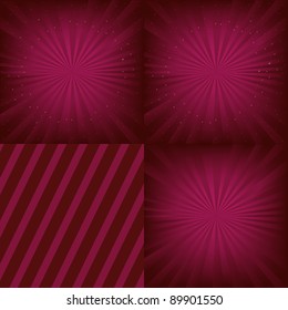 4 Luxury Background Set, Vector Illustration
