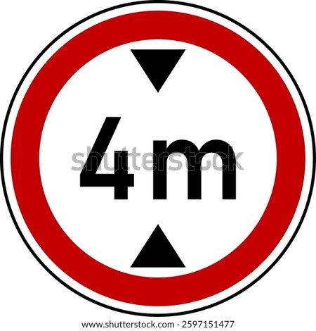  4 m height restriction circular sign sticker 