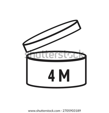 4 M SIGN vector illustration, packaging symbol Expiration period in months, expiration