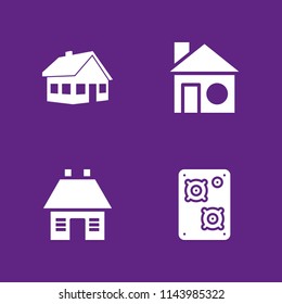 4 man icon set with house and speaker vector illustration for graphic design and web