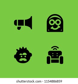 4 manager icons in vector set. nerd, chair, manly and speaker illustration for web and graphic design