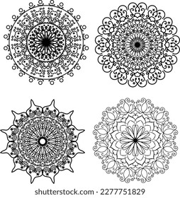 4 Mandalas Para Color Acmoladesign