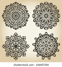 4 Mandalas - Vector Circle Ornament, Design Element