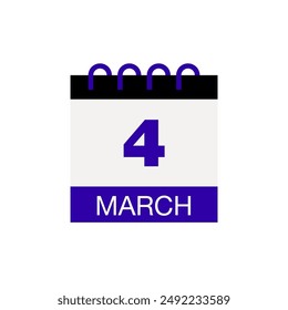 4 march calendar date icon vector eps