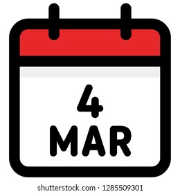 4. March - Calendar Icon - Vector Illustration - Vector