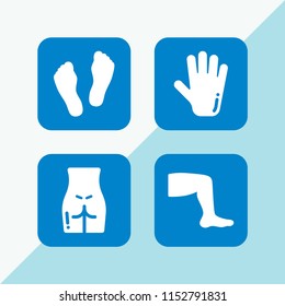4 massage icons in vector set. foot, feet and anatomy illustration for web and graphic design