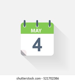 4 may calendar icon on grey background
