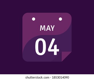 Icono del 4 de mayo Icono de calendario de un día Icono