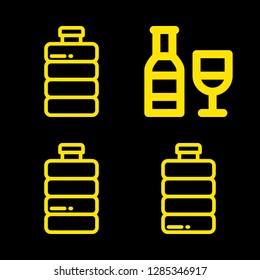 4 merlot icons with wine and bottle in this set