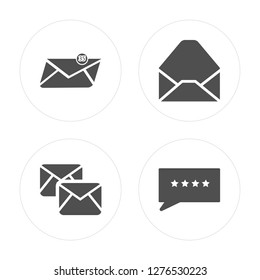 4 message, Mail, Chat modern icons on round shapes, vector illustration, eps10, trendy icon set.