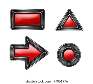 4 metallic web buttons
