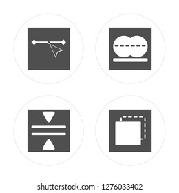4, Mirror horizontally, Flatten, Foreground modern icons on round shapes, vector illustration, eps10, trendy icon set.